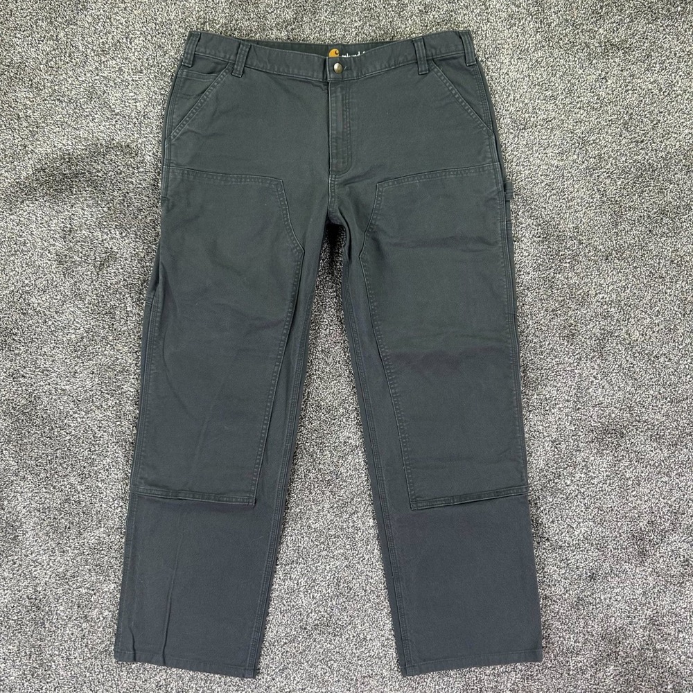 Carhartt Relaxed Fit Double Knee Utility Work Pants Dark Gray Mens 40x32 103334